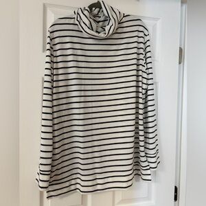 a new day Black and White Striped Turtleneck Sweater